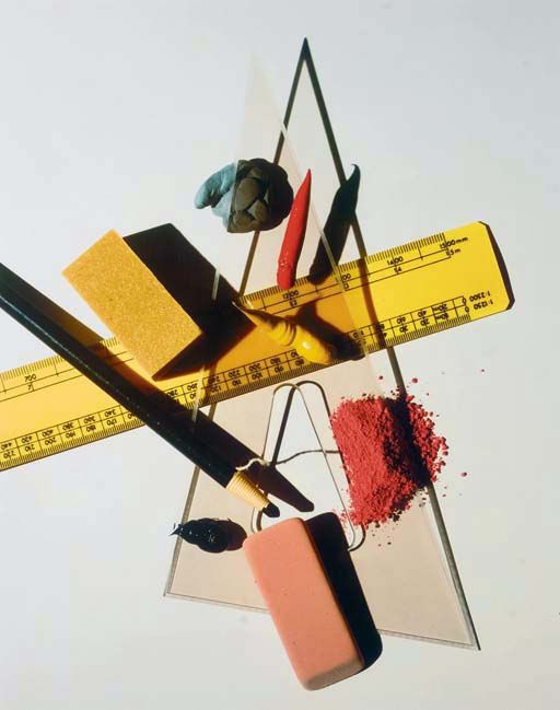 Still Life with Triangle and Red Eraser — Irving Penn